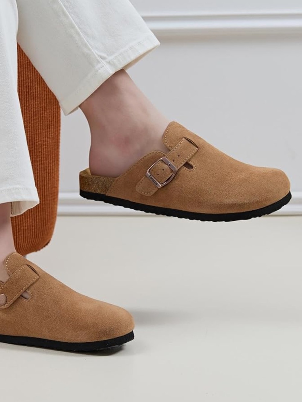 Amazon Cork Footbed Suede Clogs